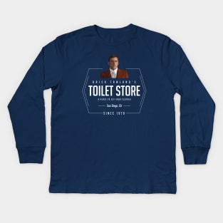 Brick Tamland's Toilet Store Kids Long Sleeve T-Shirt